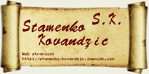 Stamenko Kovandžić vizit kartica